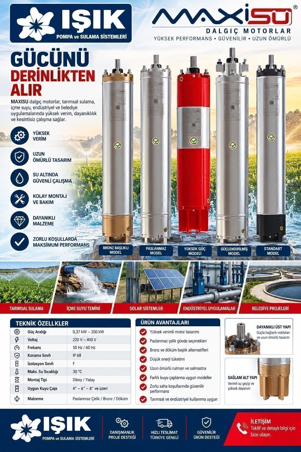 Xsm 10'' 100 HP Maxisu Dalgıç Motor