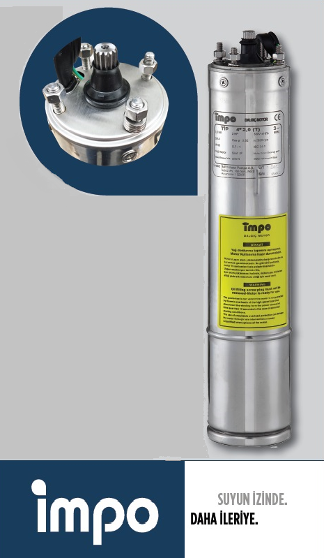 İmpo Solar Tip S4 1.5HP Trifaze Tek Motor (1.1kw-380V)